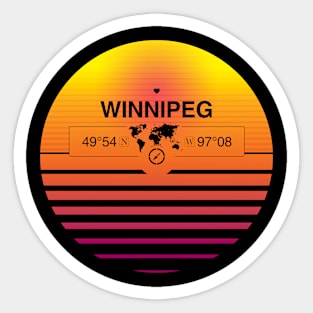 Winnipeg, Manitoba Retro Sunset Sticker